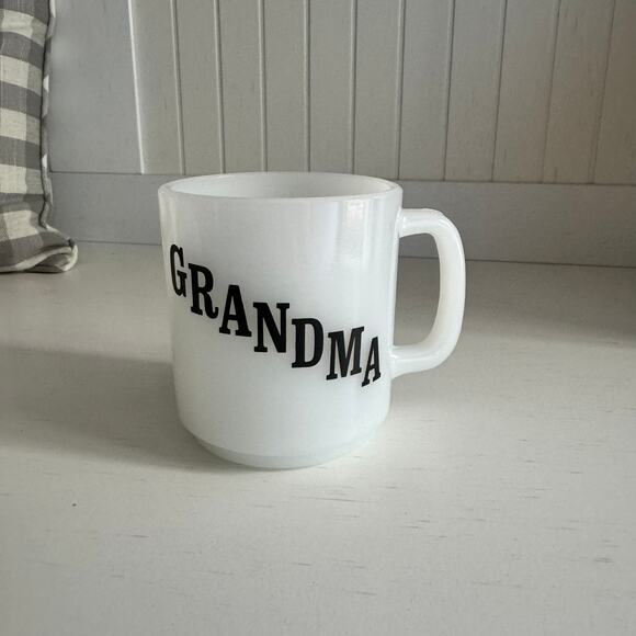 Glasbake USA Other - Vintage Glasbake USA Milk Glass Grandma Mug Coffee Cup w/ Grandmother Poem